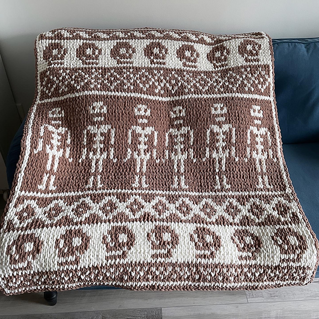 Ravelry Skeleton Scandinavian Blanket pattern by I Love My Blanket