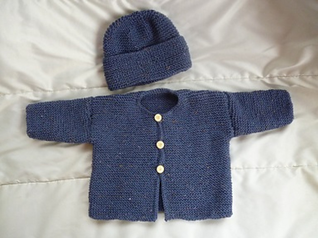 Design 5  - Garter Stitch Jacket, Hat and Bootees