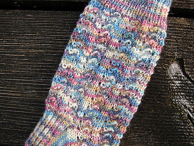 Sok in schelpjes-kantpatroon