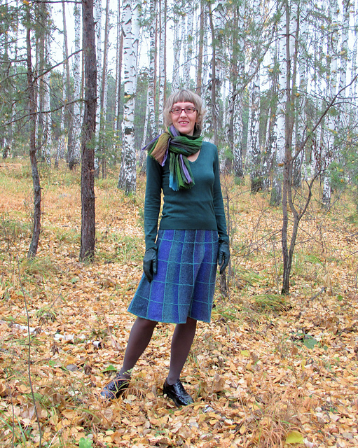 Sideways plaid skirt