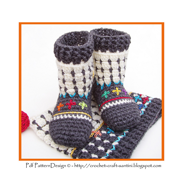 Fair Isle Sock-Boots for Kids