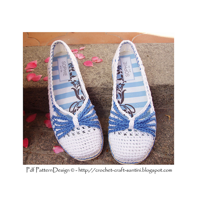 Blue Bow Slipper Espadrilles