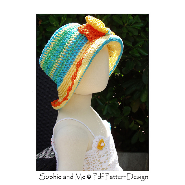 SUN HAT WITH FLOWERS OR BOW