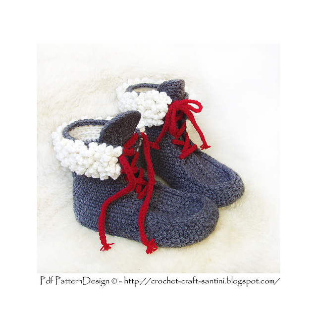Winter Slippers with Fur and Laces
