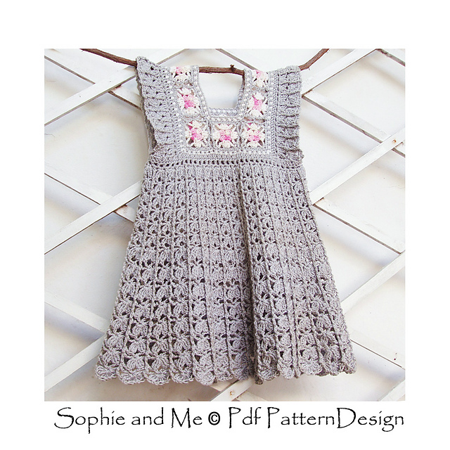 Ravelry: Grey Granny Square Dress pattern by Sophie and Me-Ingunn Santini