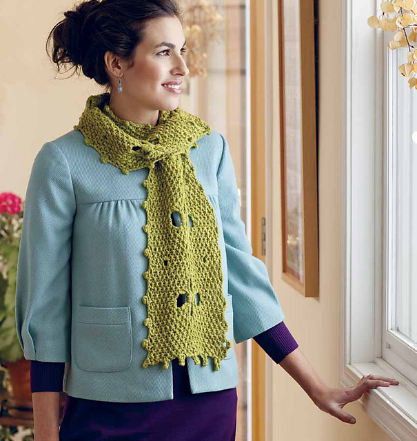 Lucky Clover Reversible Scarf with Four-Petal Cutouts