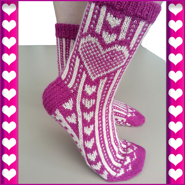 Carved Heart Socks