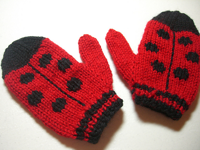 ladybug mittens