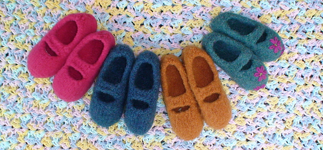 Tiny Tea Time Felted Slippers