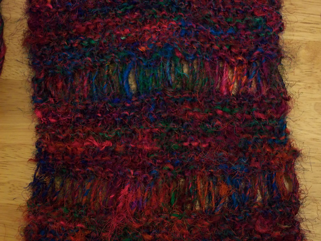 Drop Stitch Recycled Sari Silk Waste Scarf