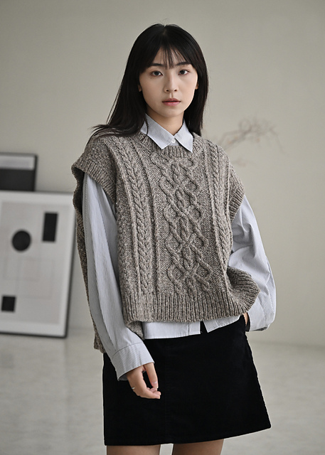 ニット/セーター IRENE analyzed vest+arm 36 アイレネ - IRENE | Argyle Knit Vest-Light Blue-36の通販 | RESTIR