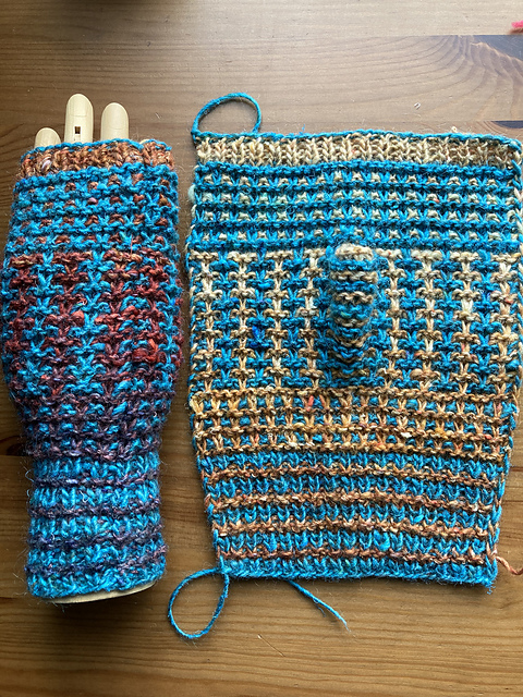 SLIP STITCH fingerless mitts