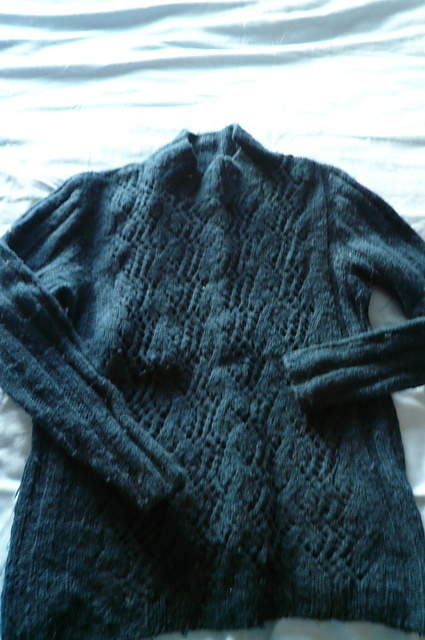 Lace panel sweater