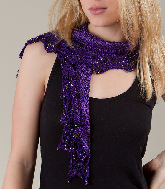 E208 Purple Crescent Scarf