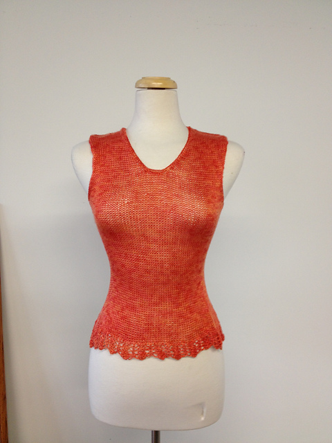 Lace Edged V Neck Tank E113