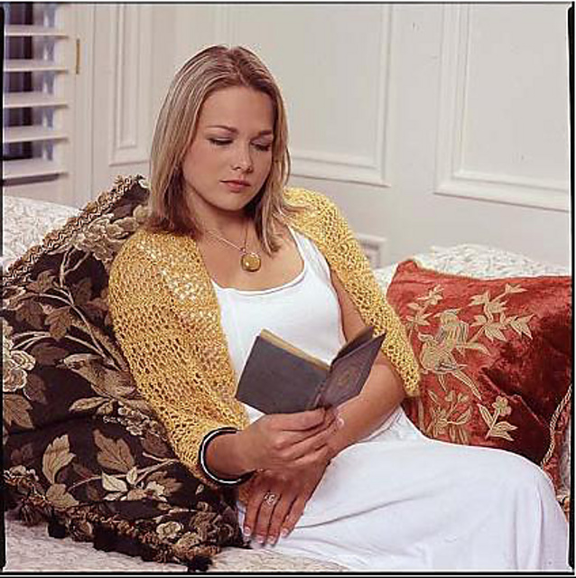 Golden Chiffon Openwork Shawl