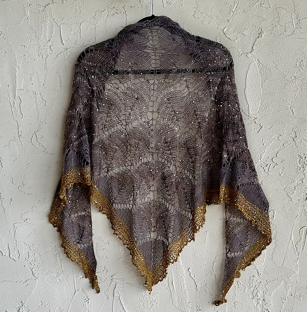 Metallic Leaves Glittery Shawl