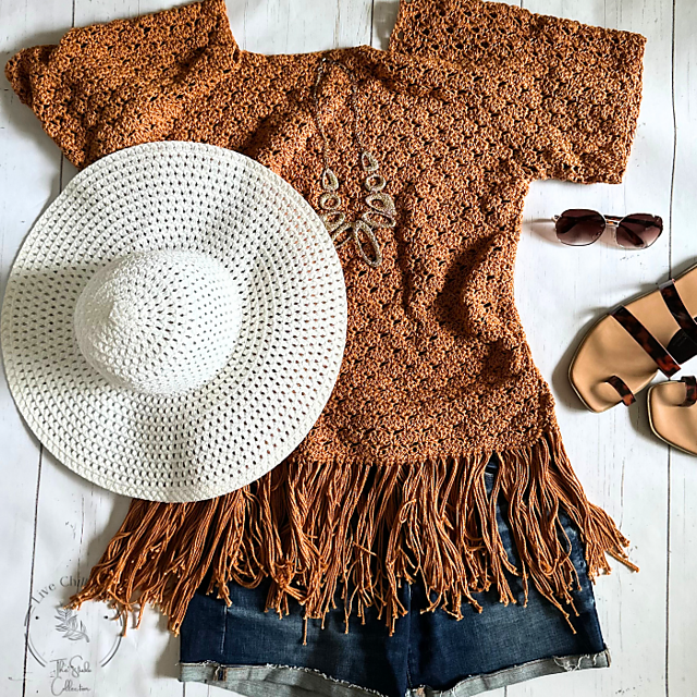 Summer lacy top with fringe