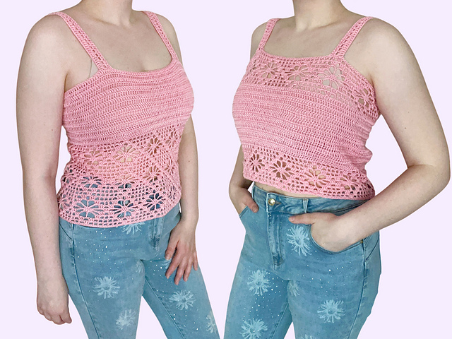 Floral Diamond Tank Top