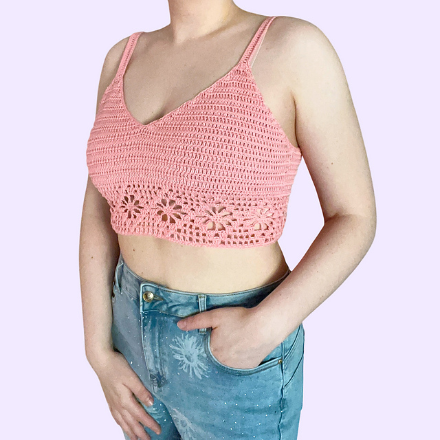Floral Diamond Crop Top