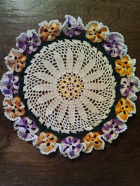 Pansies, Pansies, Pansies Doily
