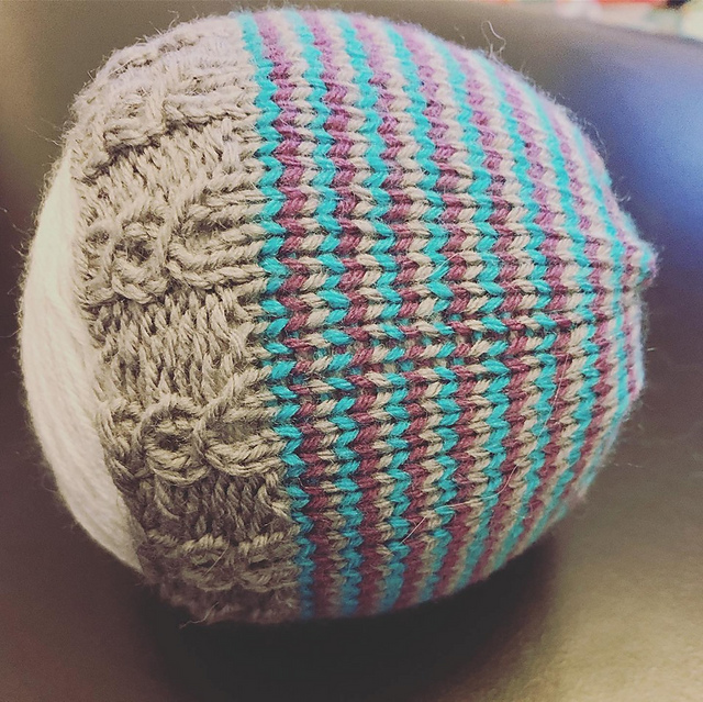 Cabled Brim Helix Hat