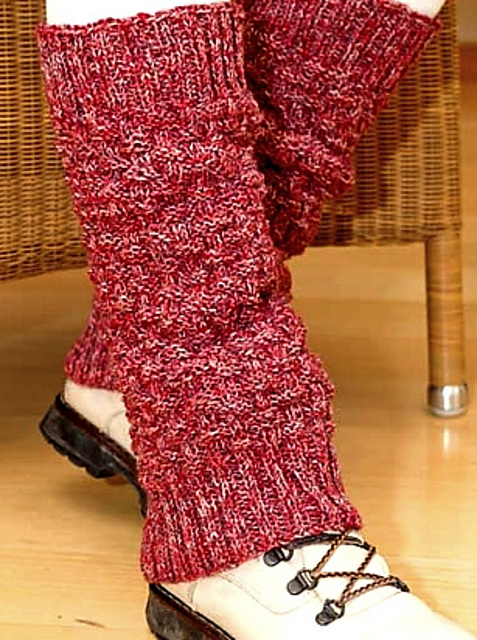 Legwarmers with relief pattern