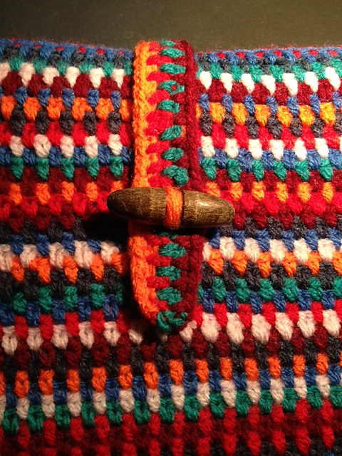 Laptop cover using moss stitch 