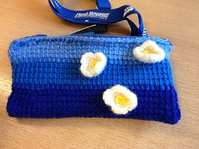Blue clutch purse