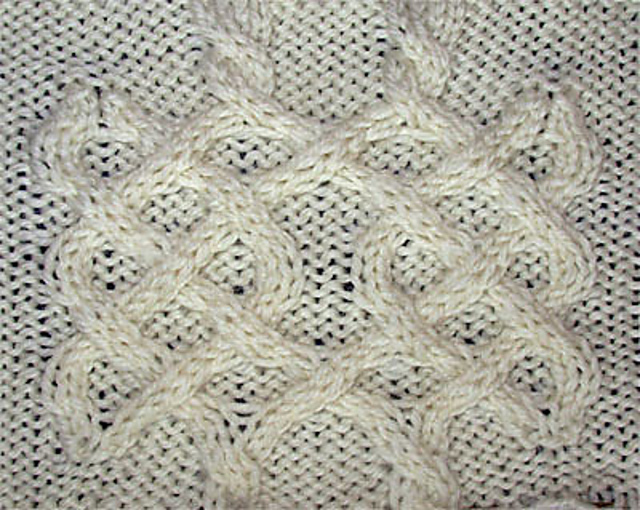 Celtic Knot Project #5 Hearts on a Mat Connected by Braids cable stitch pattern