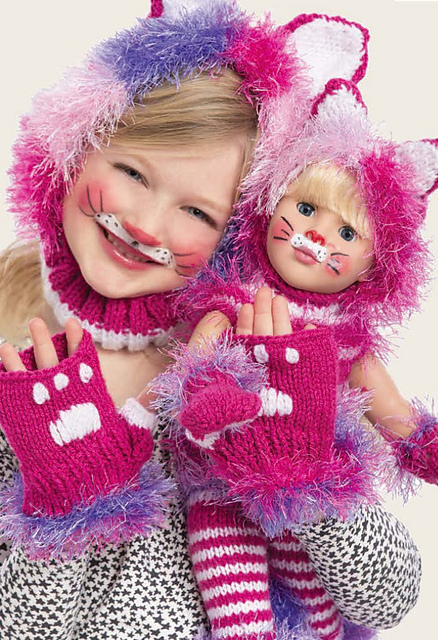 Child's Cat Hat & Mitts