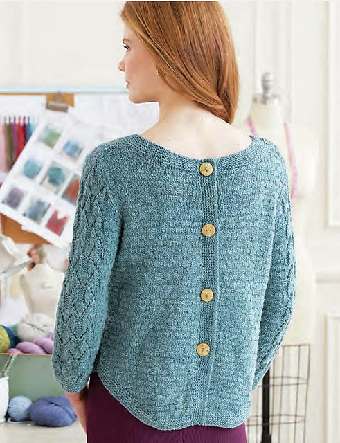 Ravelry: Reverse Button Pocket Sweater pattern by Deborah Newton