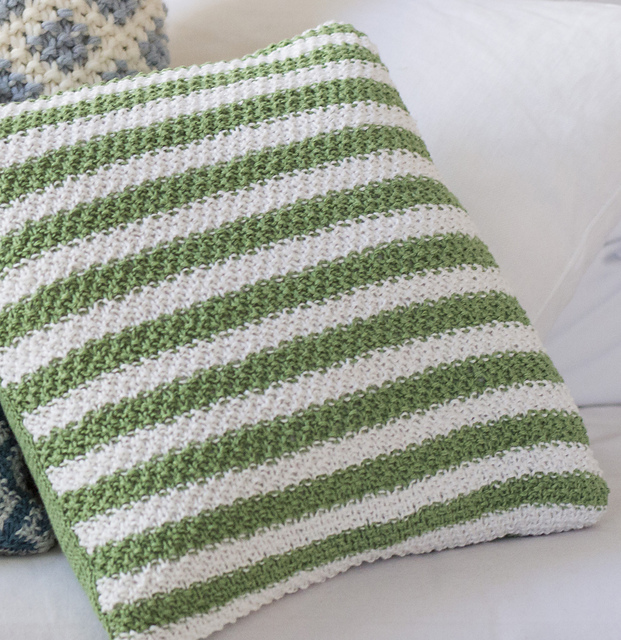Moss Stitch Striped Pillow