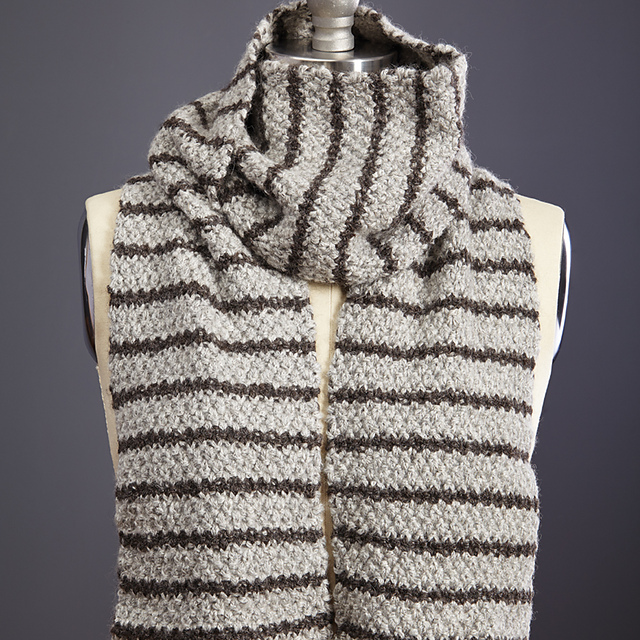 Striped Moss Stitch Scarf