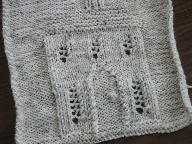 Cables and Lace Afghan Square #10