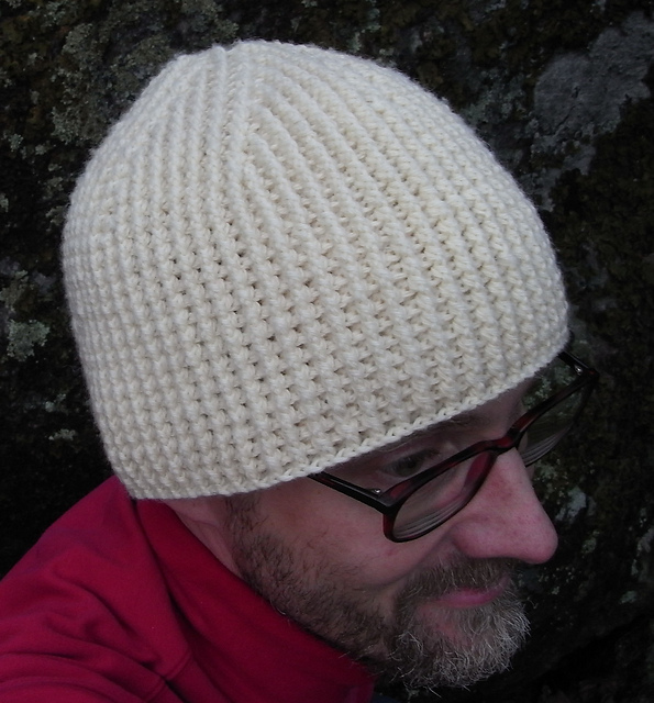 Ribbed crochet head hugging hat