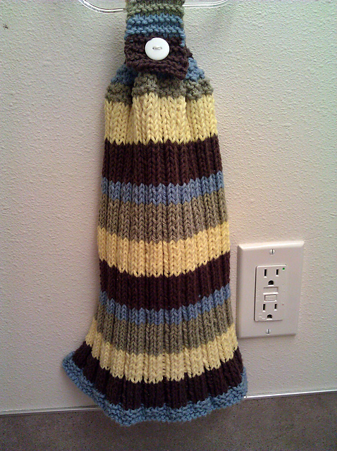 Monkey Stripes Button-top Towel