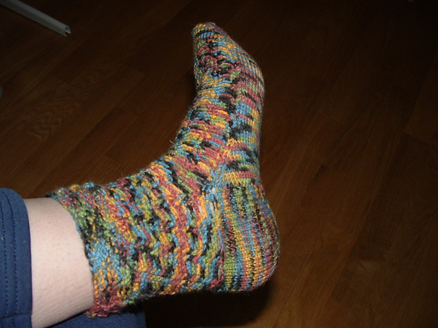 Knit and Crocheted Chain Socks