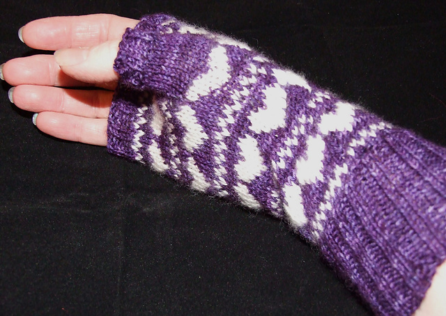 Purple Love Fingerless Mittens