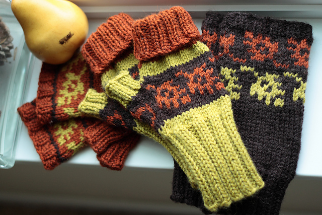 Fall Color Fingerless Mitts