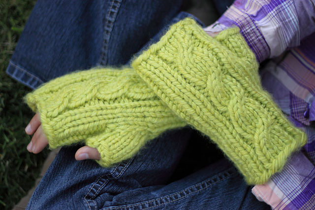 Green Giant Fingerless Mitts