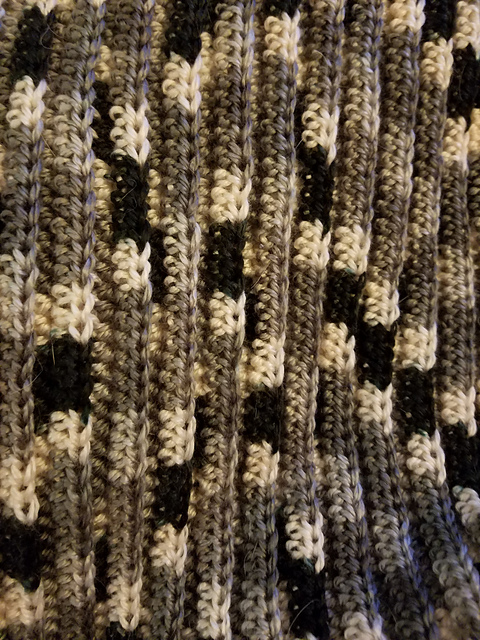 (P0005) Crochet Easy Ribbed Adult Scarf
