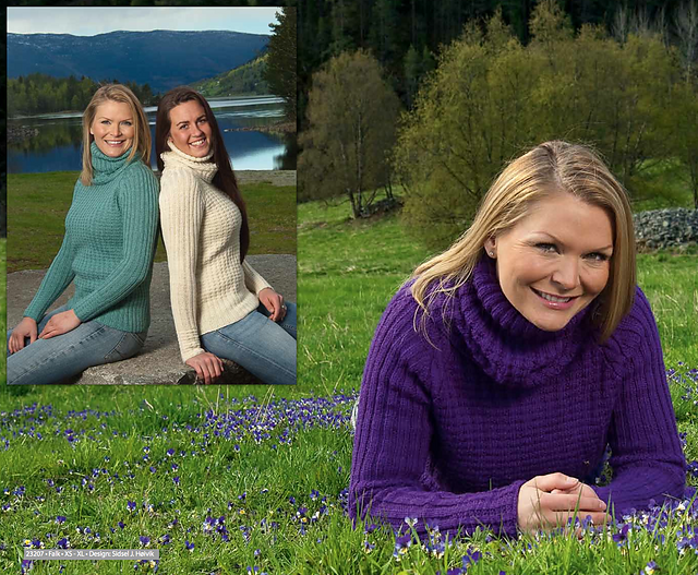 genser med fletteraglan & løs hals