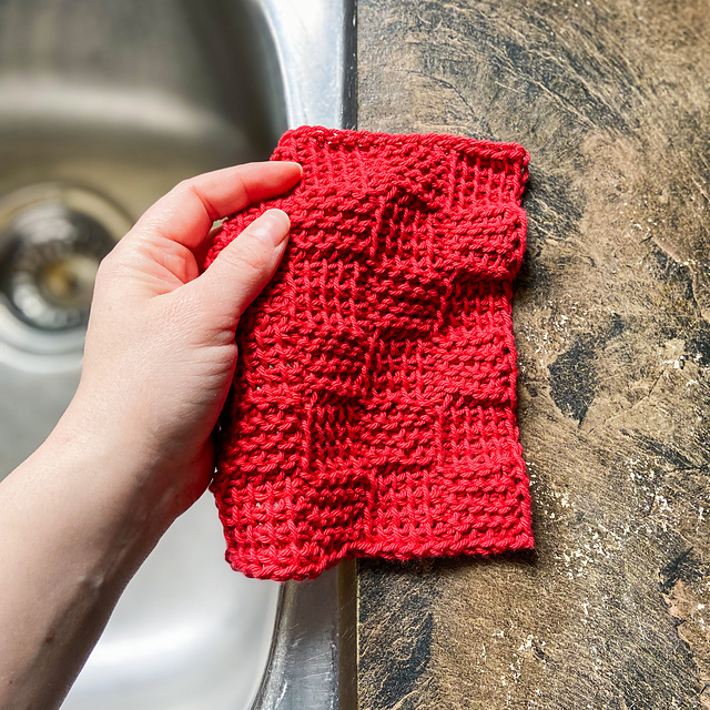 Tunisian Checkerboard Dishcloth