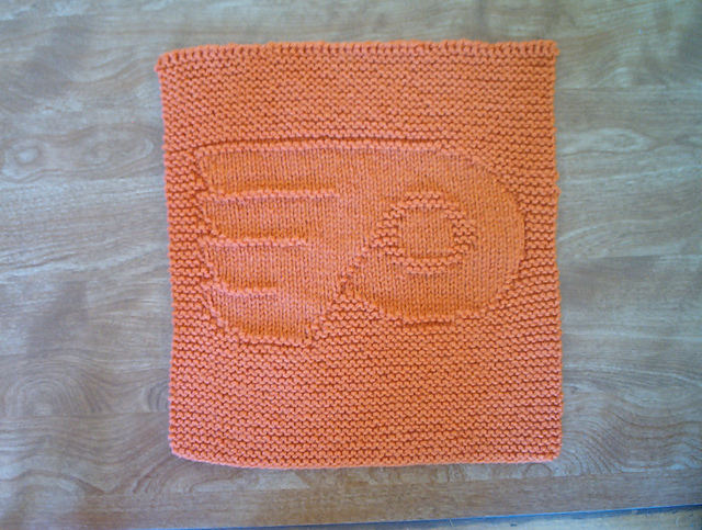 Philadelphia Flyers Garter Stitch Square