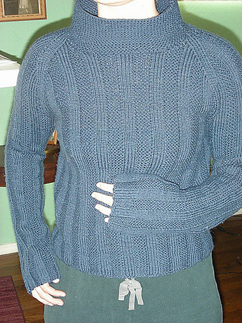 Crew Neck with Garter Stitch Rib