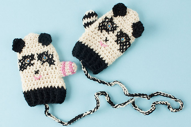 Bear with me Panda Mittens