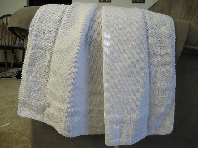 Anchor and Heart Baby Blanket