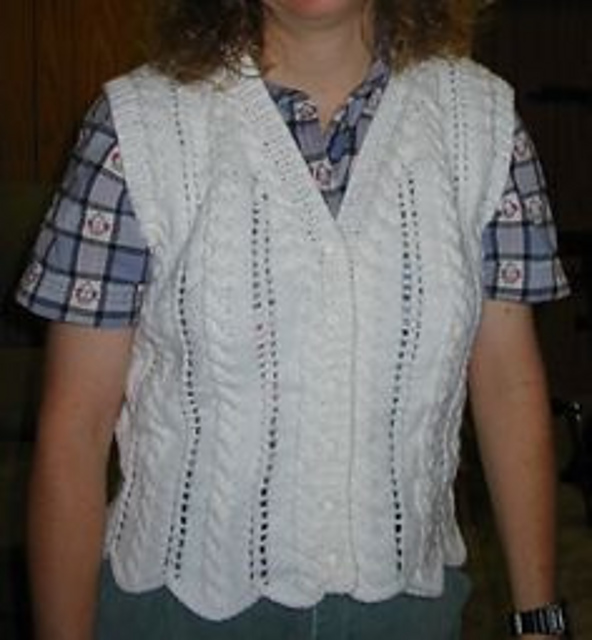 Cable and Eyelet Vest
