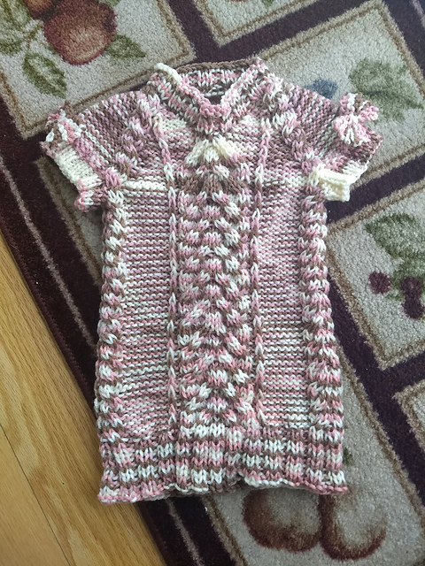 Girl's Cabled Sweater Dress